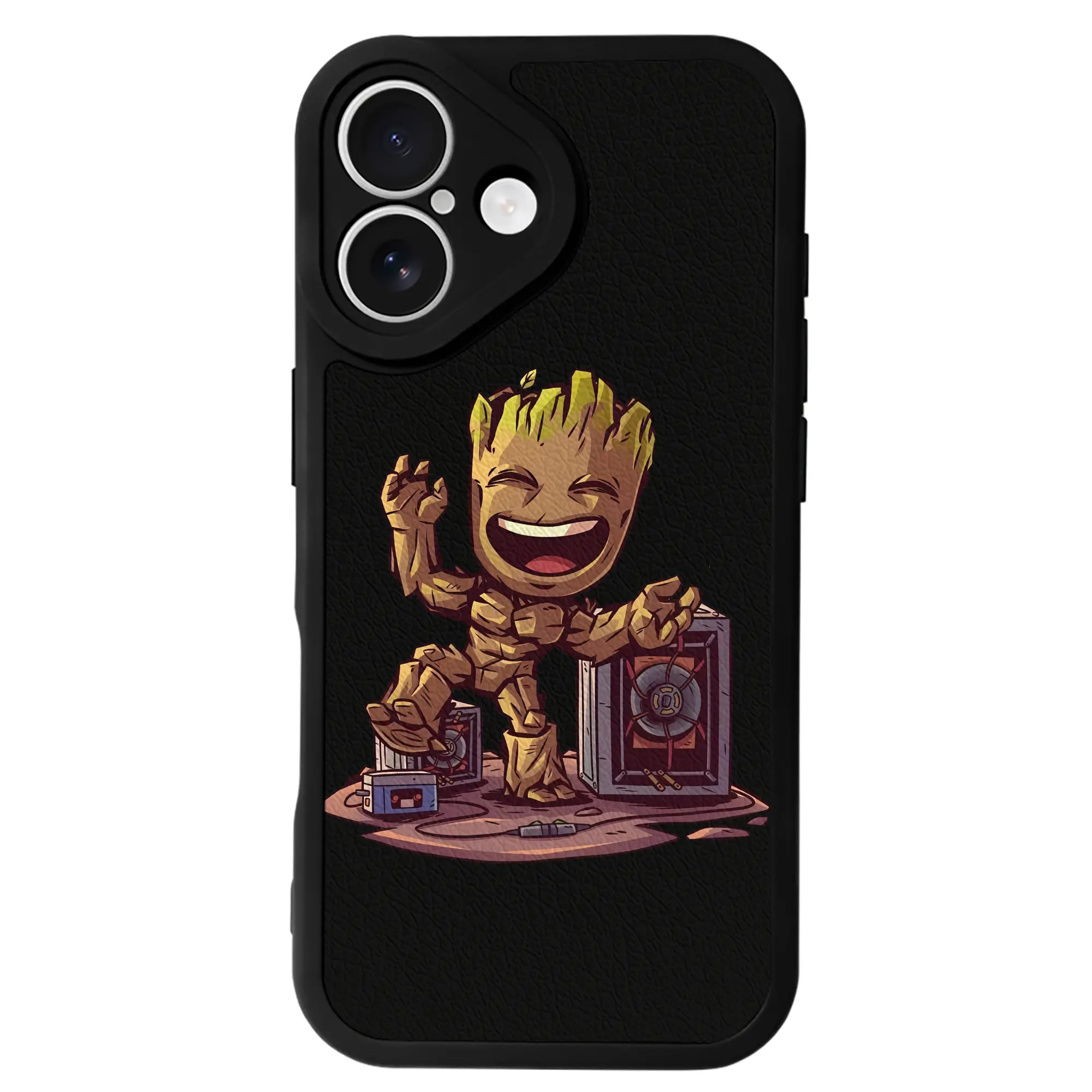 アベンジャーズ (Avenjāzu) グッズ グルート（Groot） - IPhone 16シリーズ対応 ・ シリコンスマホケース ・ レザー調 ・ 高精度フィット ・ 耐衝撃 ・ ワイヤレス充電対応 ・ 精密カット